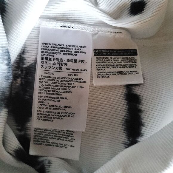 Levi’s tie dye High Neck Tank Top Womens Medium Black and White - Picture 8 of 13